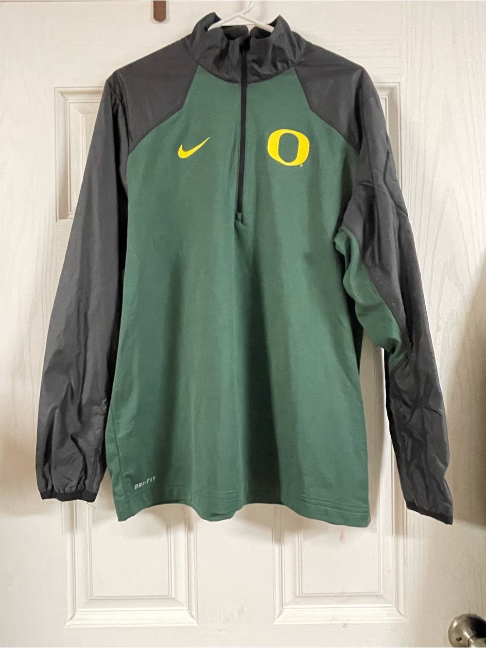 Nike Green and Black Half-Zip Pullover with Yellow Logos